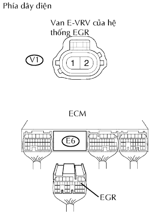 Cách đo điện trở của các giắc nối van điện EGR với ECM